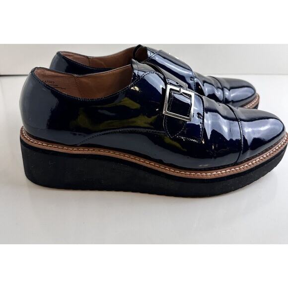 Halogen Emma Monk Strap Patent Leather Oxford, Navy Sz: 11M, 45-03 - Picture 13 of 16